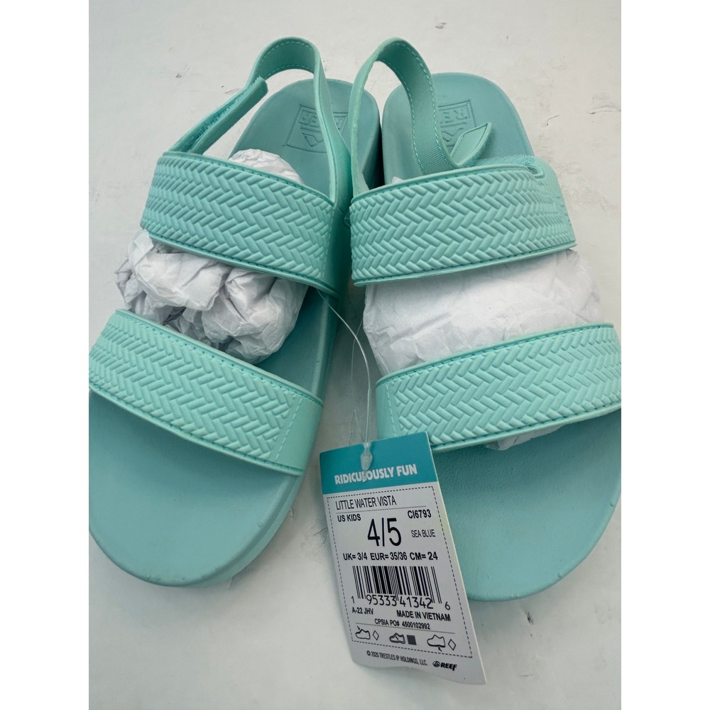 Reef Little Water Vista Sandals Kids Size 4/5 Sea Blue